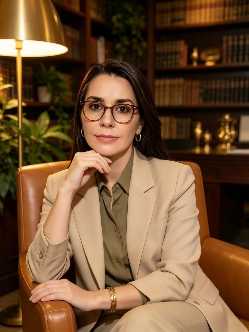 Advogada da Ferreira Advocacia em seu escritório